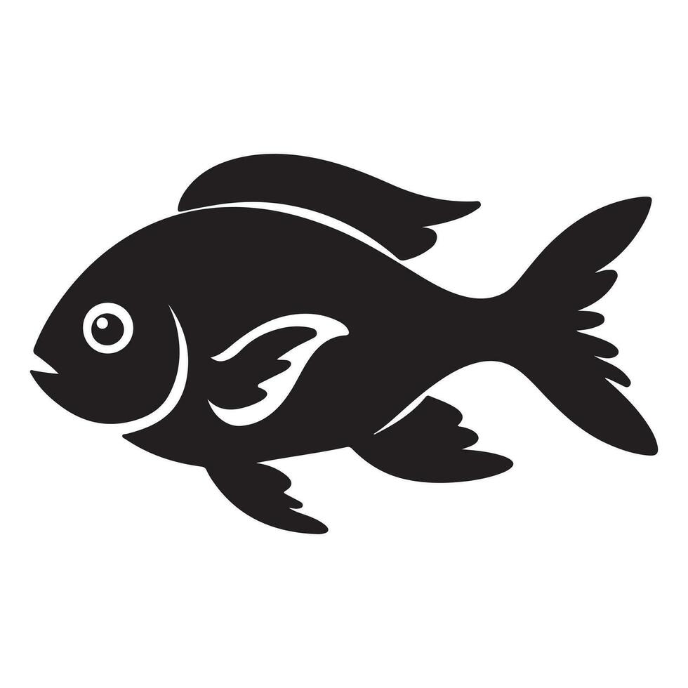vis zwart silhouet. vector