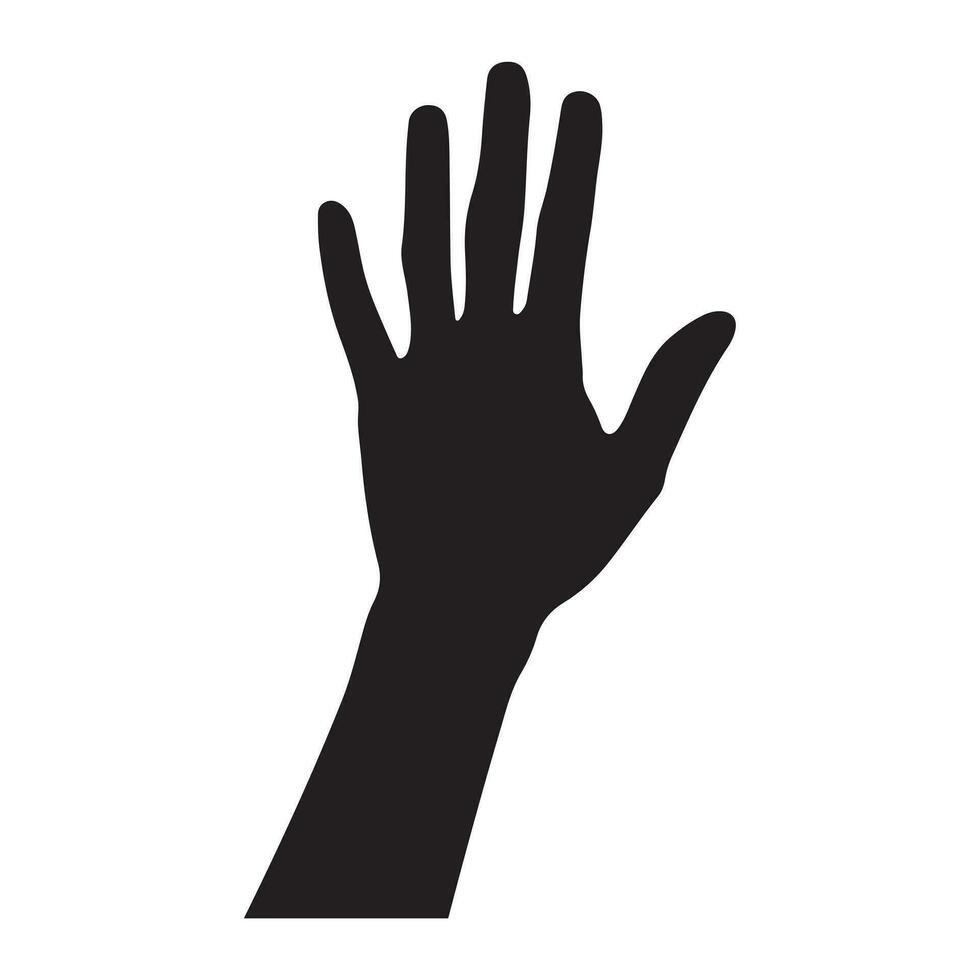 hand- zwart silhouet. vector