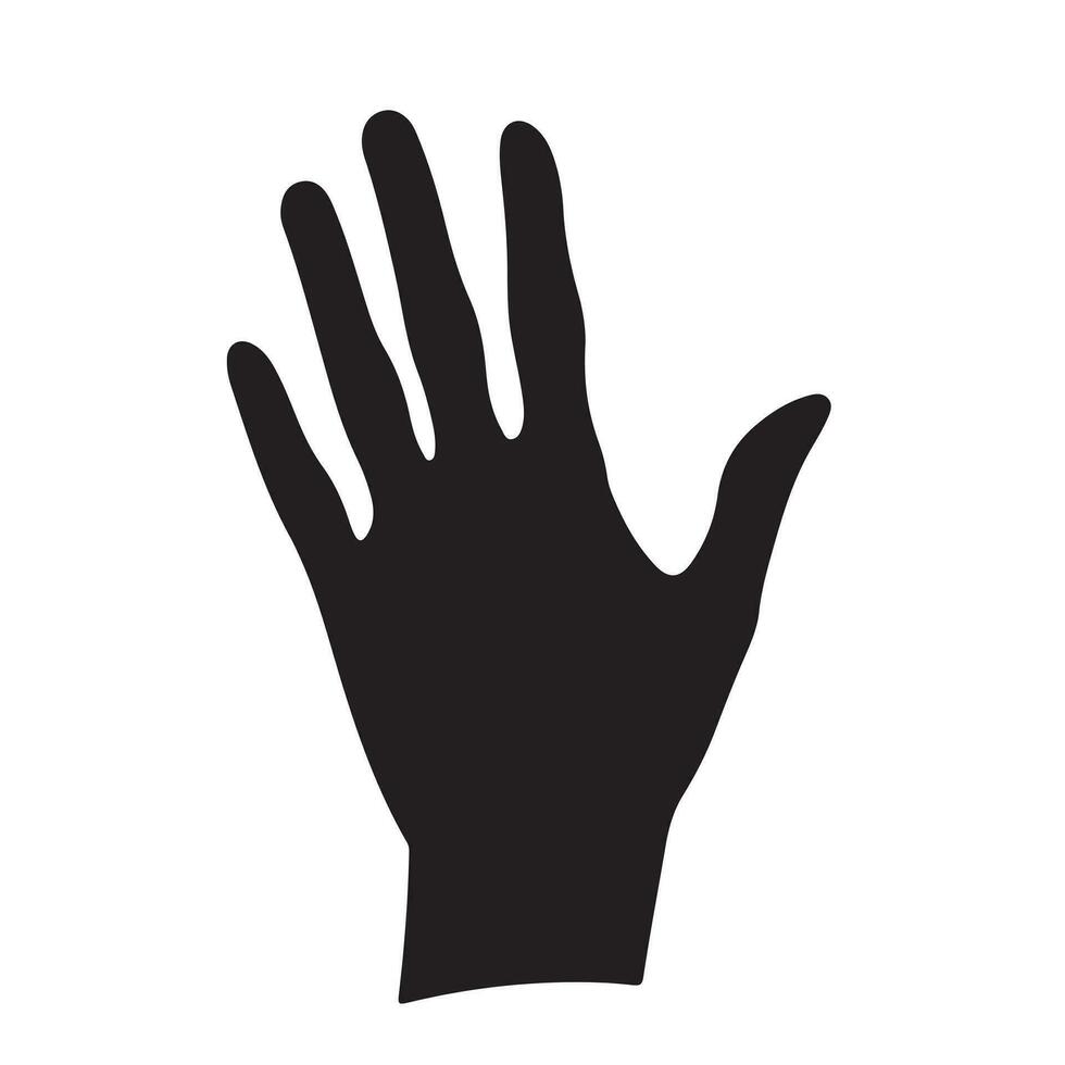 hand- zwart silhouet. vector