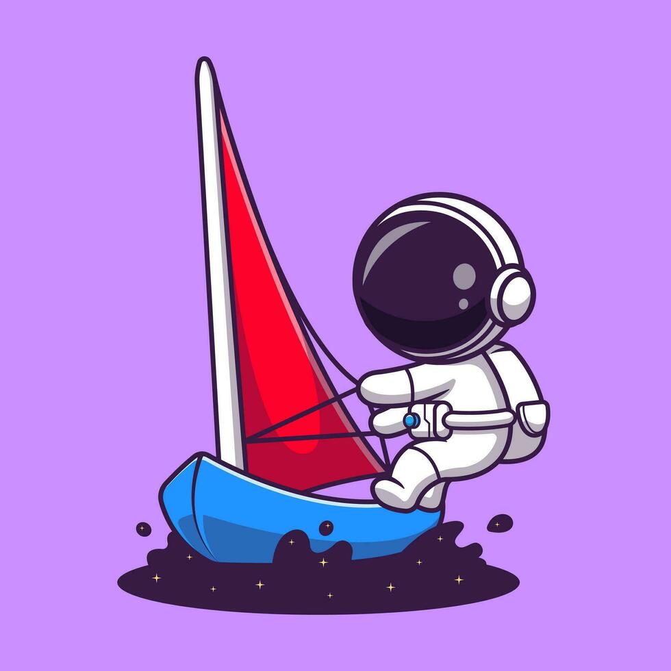 schattig astronaut rijden water fiets Jet ski in ruimte tekenfilm vector icoon illustratie. wetenschap vervoer icoon concept geïsoleerd premie vector. vlak tekenfilm stijl