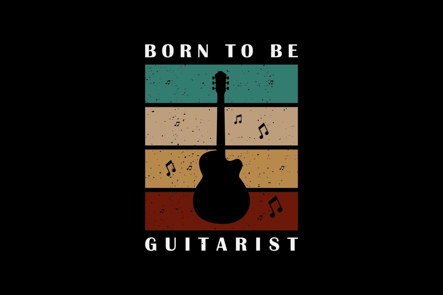 geboren als gitarist, mockup-typografie van t-shirtmerchandise vector