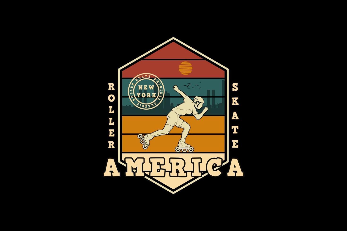 amerika rolschaats, ontwerp silhouet retro stijl vector