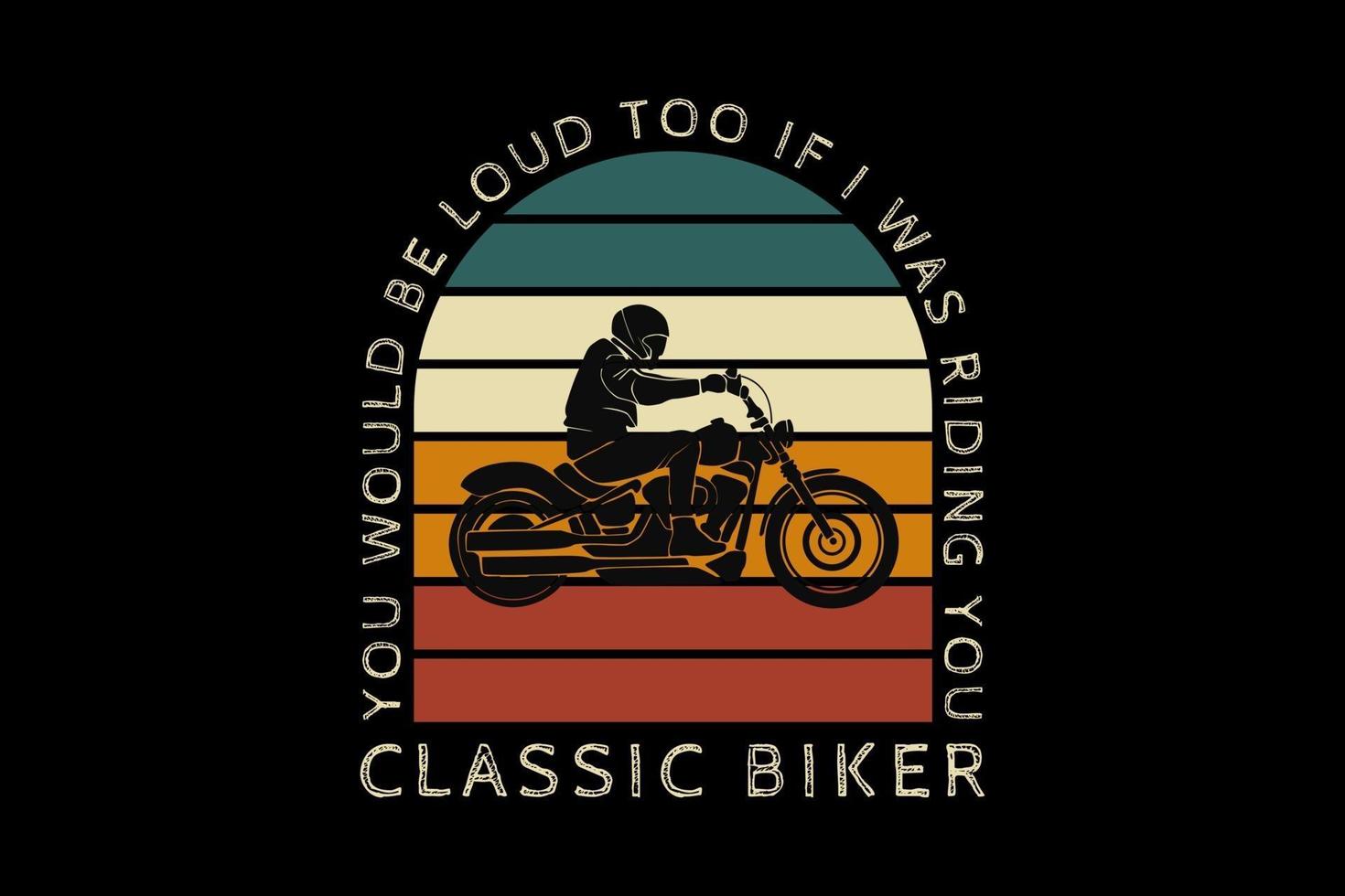 klassieke biker, design silhouet retro stijl vector