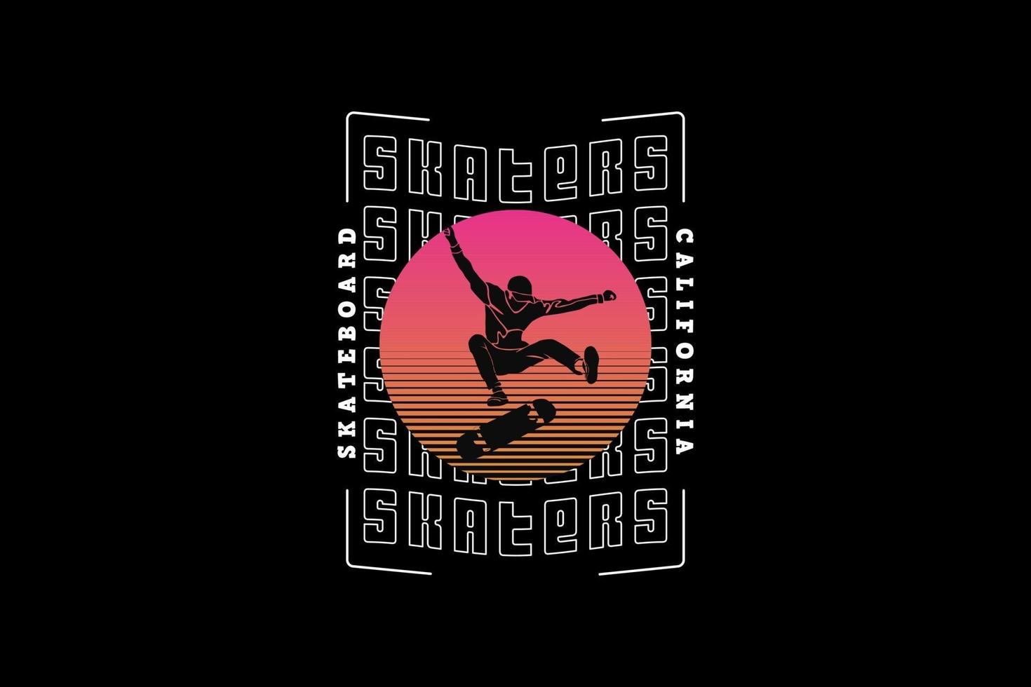 skaters, ontwerp silhouet retro stijl vector