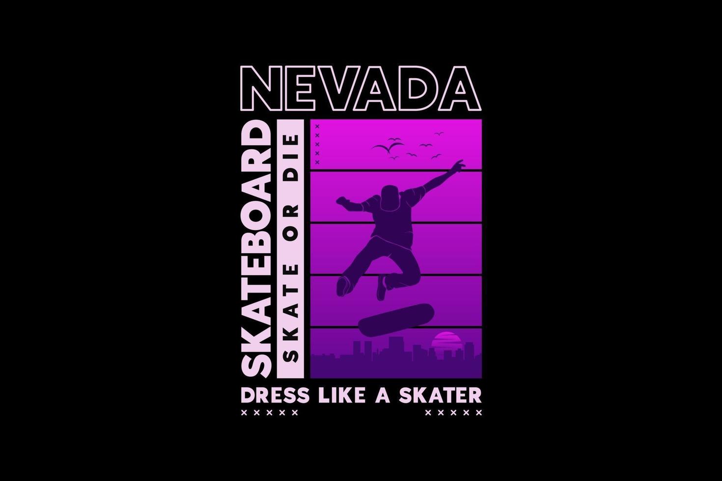 .nevada skateboard, ontwerp silhouet stijl vector