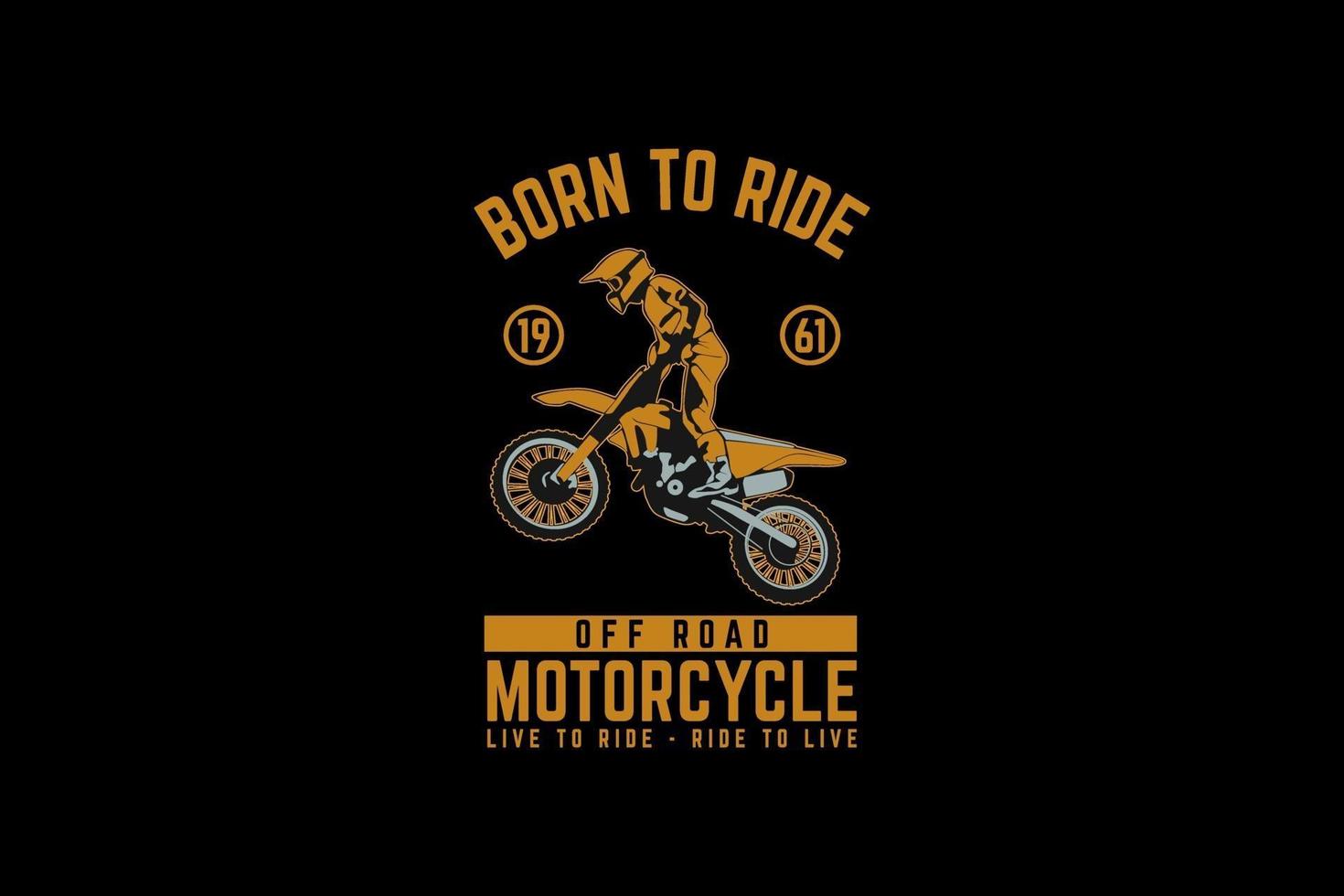 motorfiets off-road, ontwerp silhouet retro stijl vector