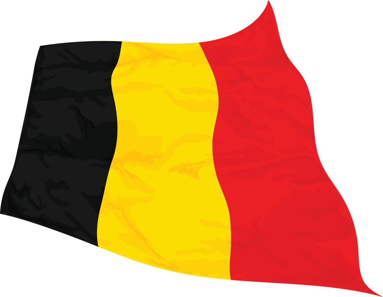 vectorillustratie van de vlag van belgië zwaaiend in de wind vector