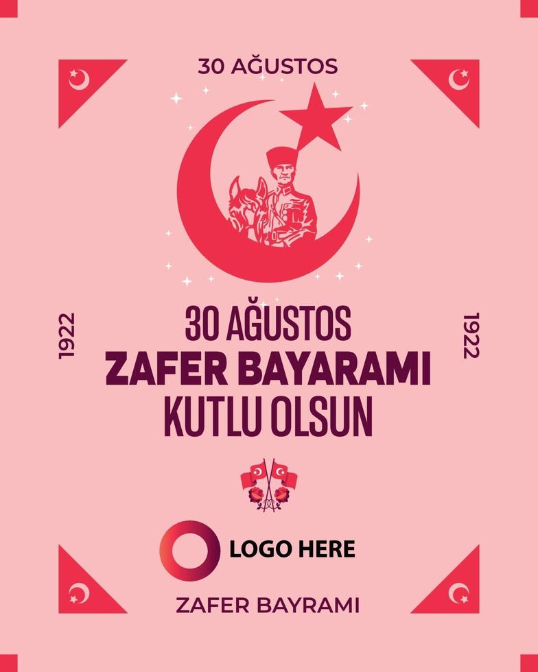 30 augustus overwinningsdag, zafer bayrami post vector