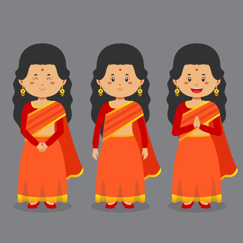 Bangladesh karakter met verschillende expressie vector