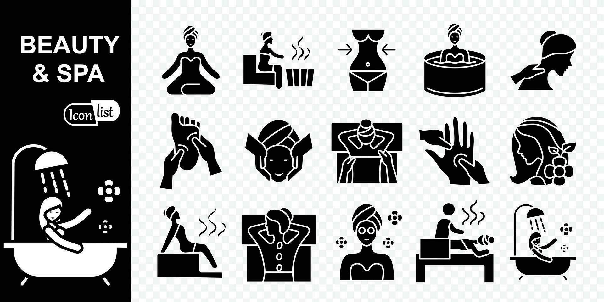 schoonheid en spa pictogrammen reeks .spa pictogrammen voor web en mobiel app. vector illustratie