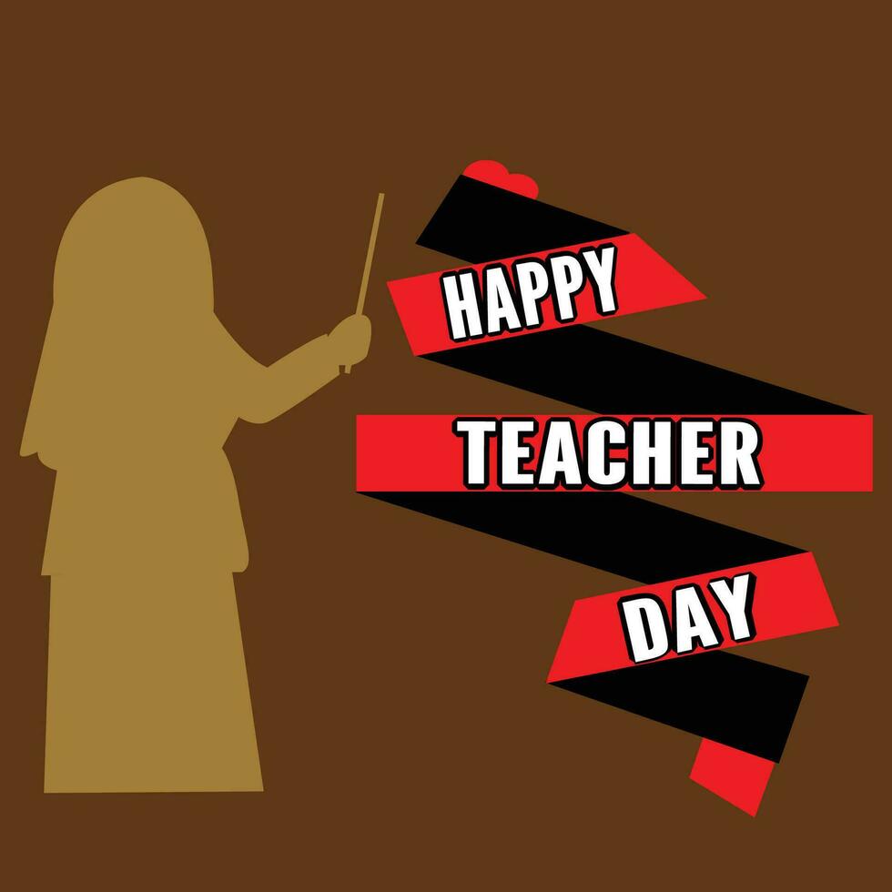 gelukkig leraren dag vector tekst en vrouw leraar