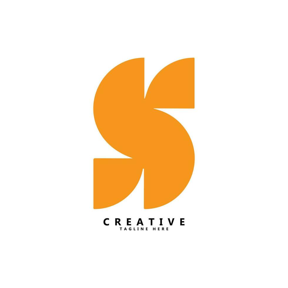 s brief creatief logo ontwerp vector