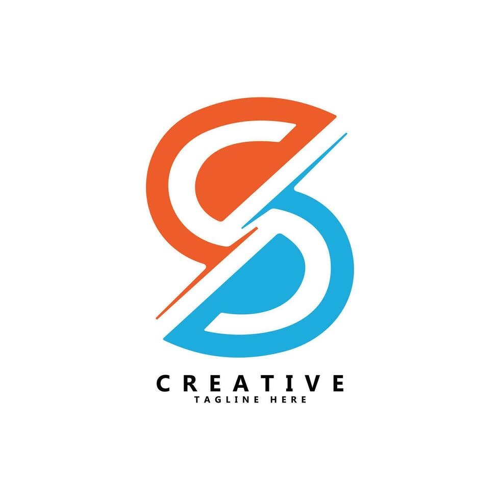 sd brief creatief logo ontwerp vector