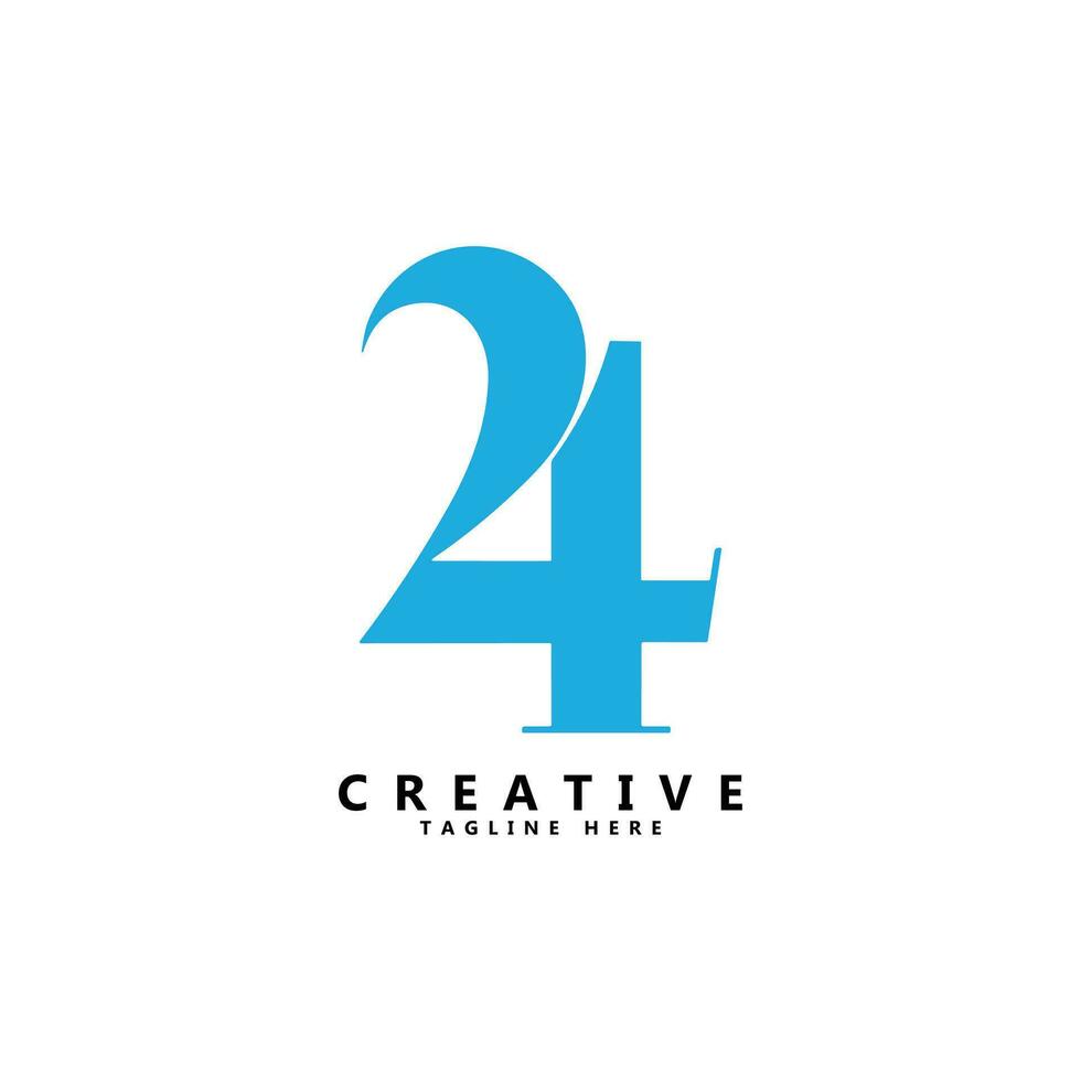 24 aantal logo ontwerp vector