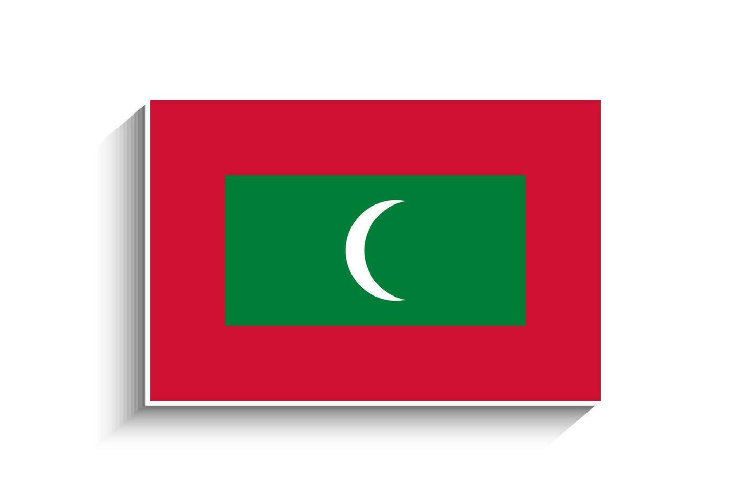 vlak rechthoek Maldiven vlag icoon vector
