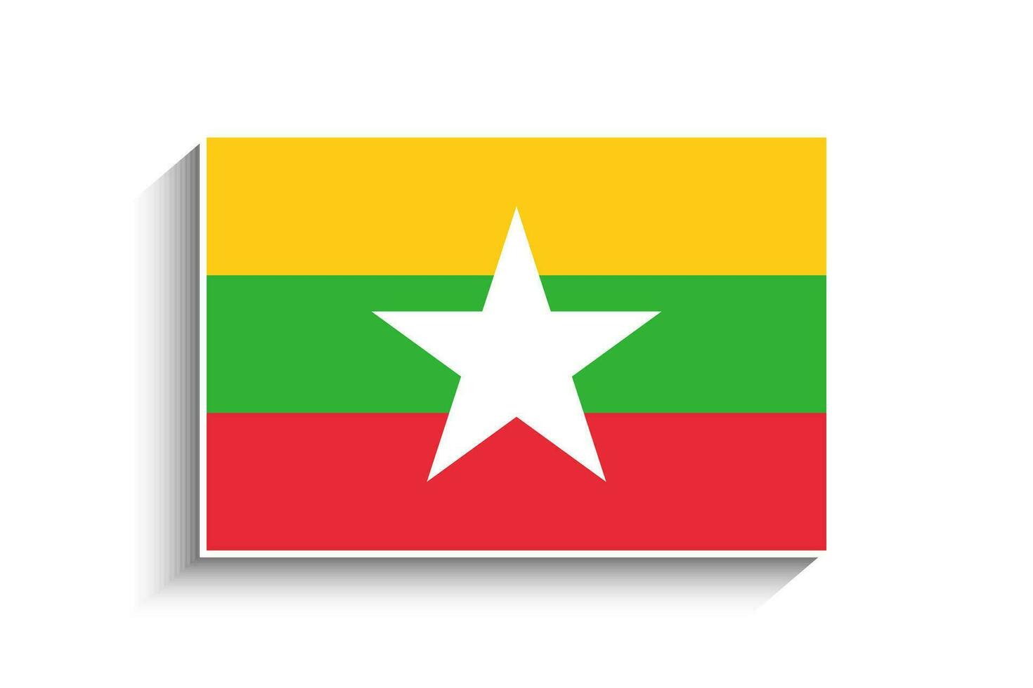 vlak rechthoek Myanmar vlag icoon vector