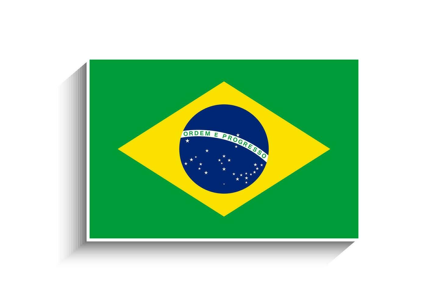 vlak rechthoek Brazilië vlag icoon vector