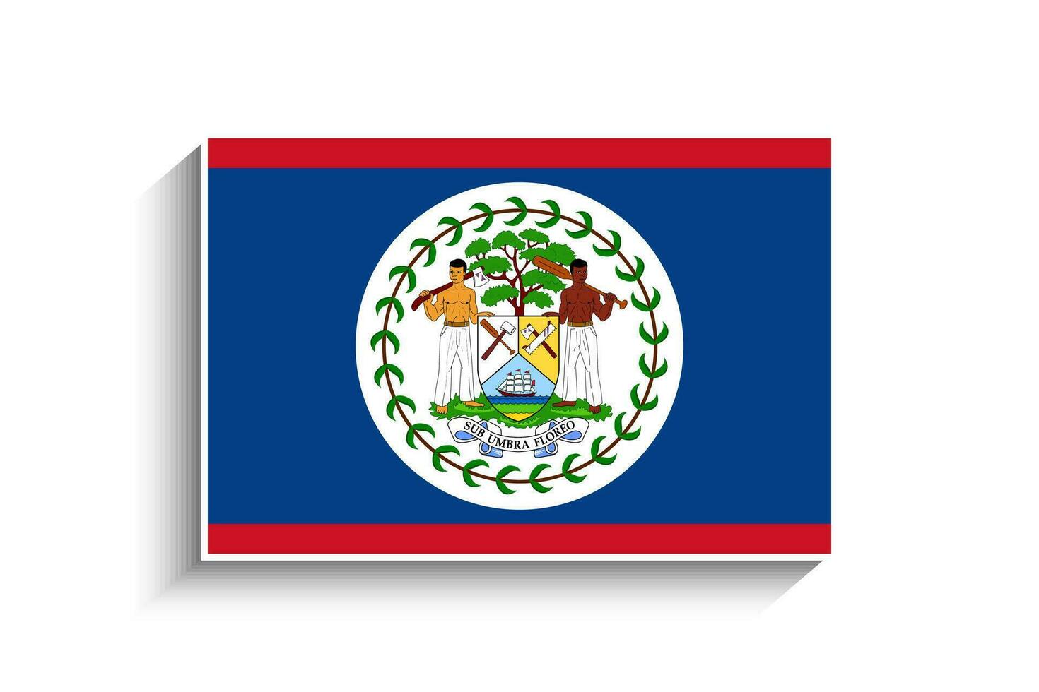 vlak rechthoek Belize vlag icoon vector