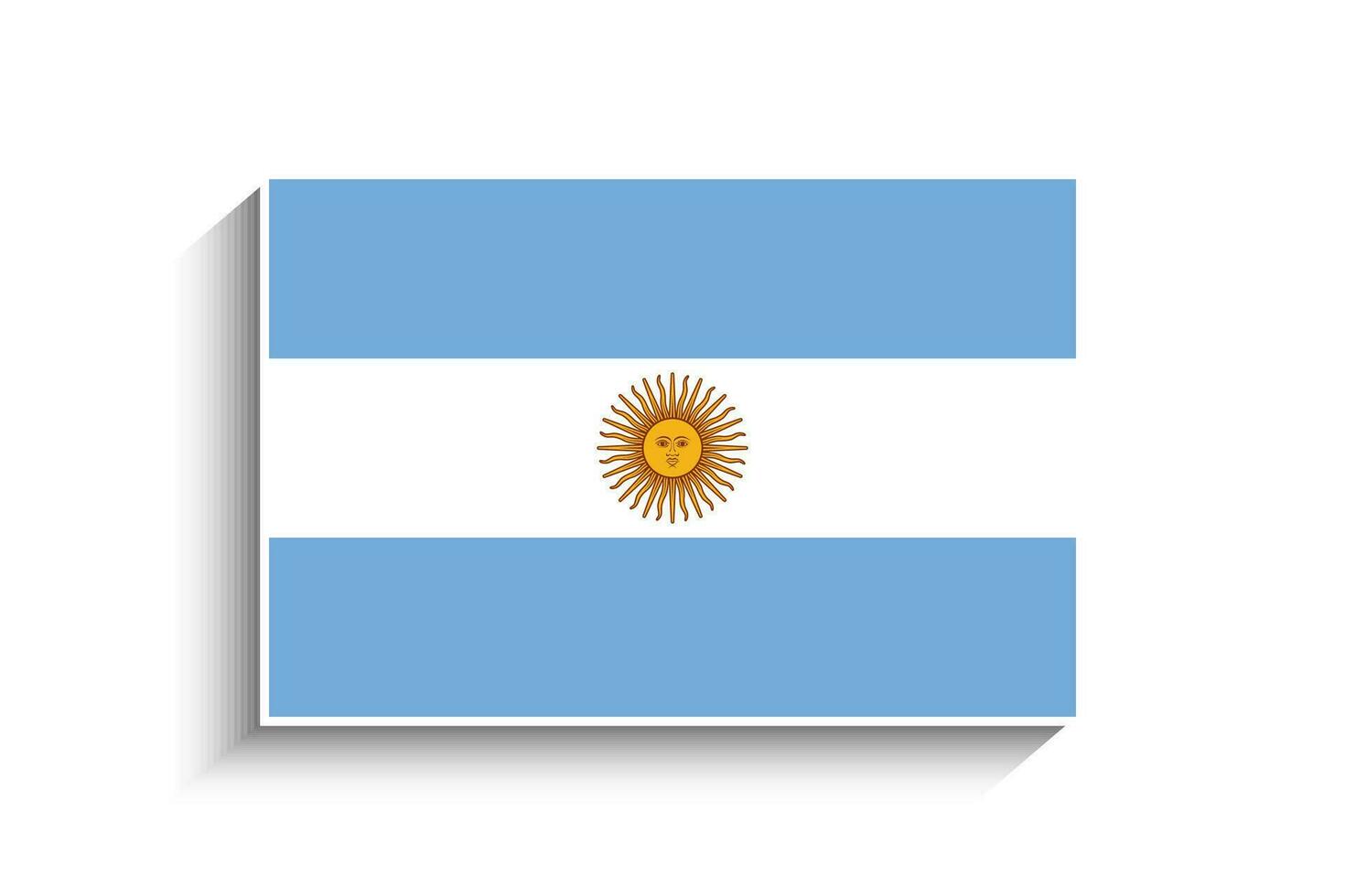 vlak rechthoek Argentinië vlag icoon vector