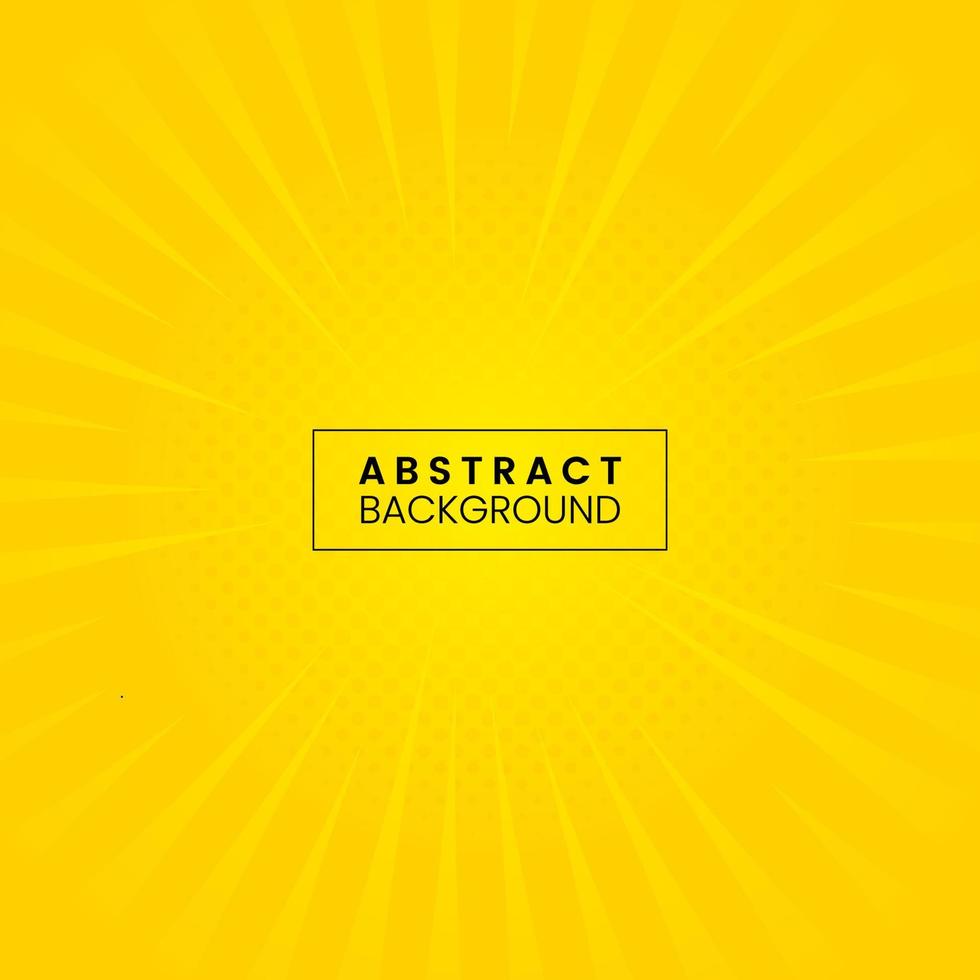 sunburst achtergrondontwerp gele kleur halftoon vector