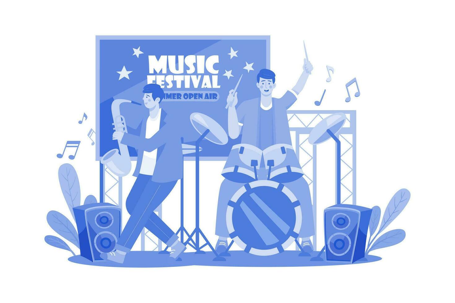 musicus illustratie concept Aan een wit achtergrond vector