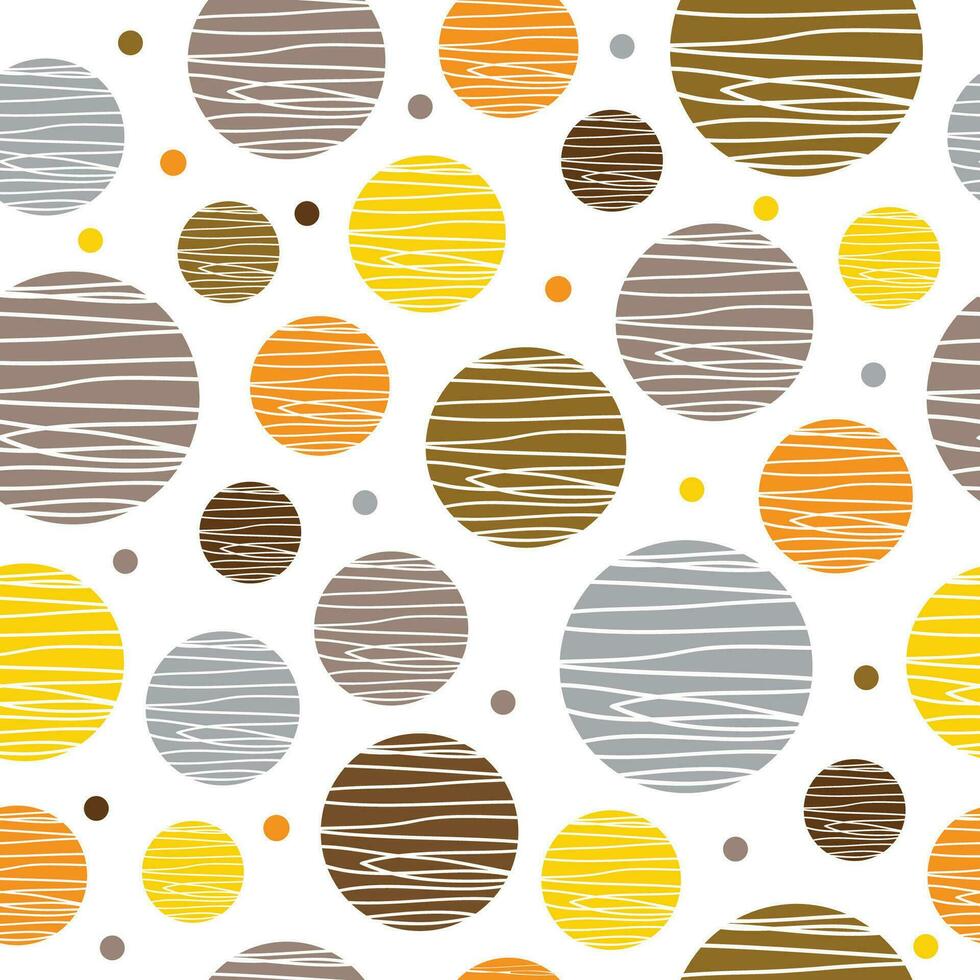 naadloos patroon mooi bruin en geel cirkel vorm vector
