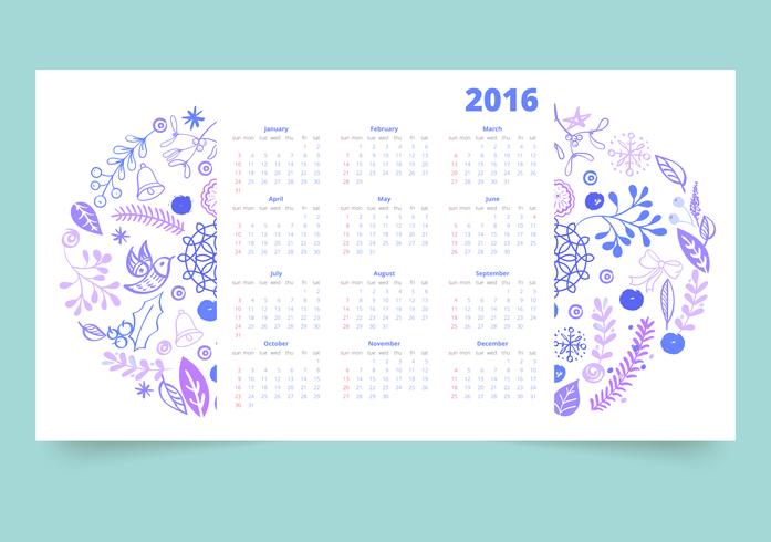 Kalender 12 maanden vector