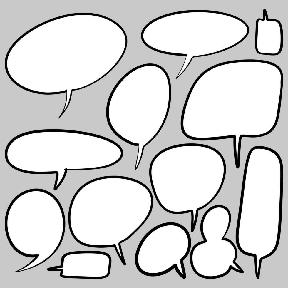 tekening schetsen stijl van toespraak bubbels hand- getrokken illustratie. voor concept ontwerp. vector