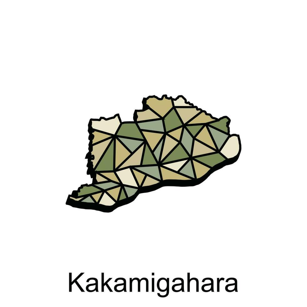 kaart stad van kakamigahara ontwerp, hoog gedetailleerd vector kaart - Japan vector ontwerp sjabloon, geschikt voor uw bedrijf