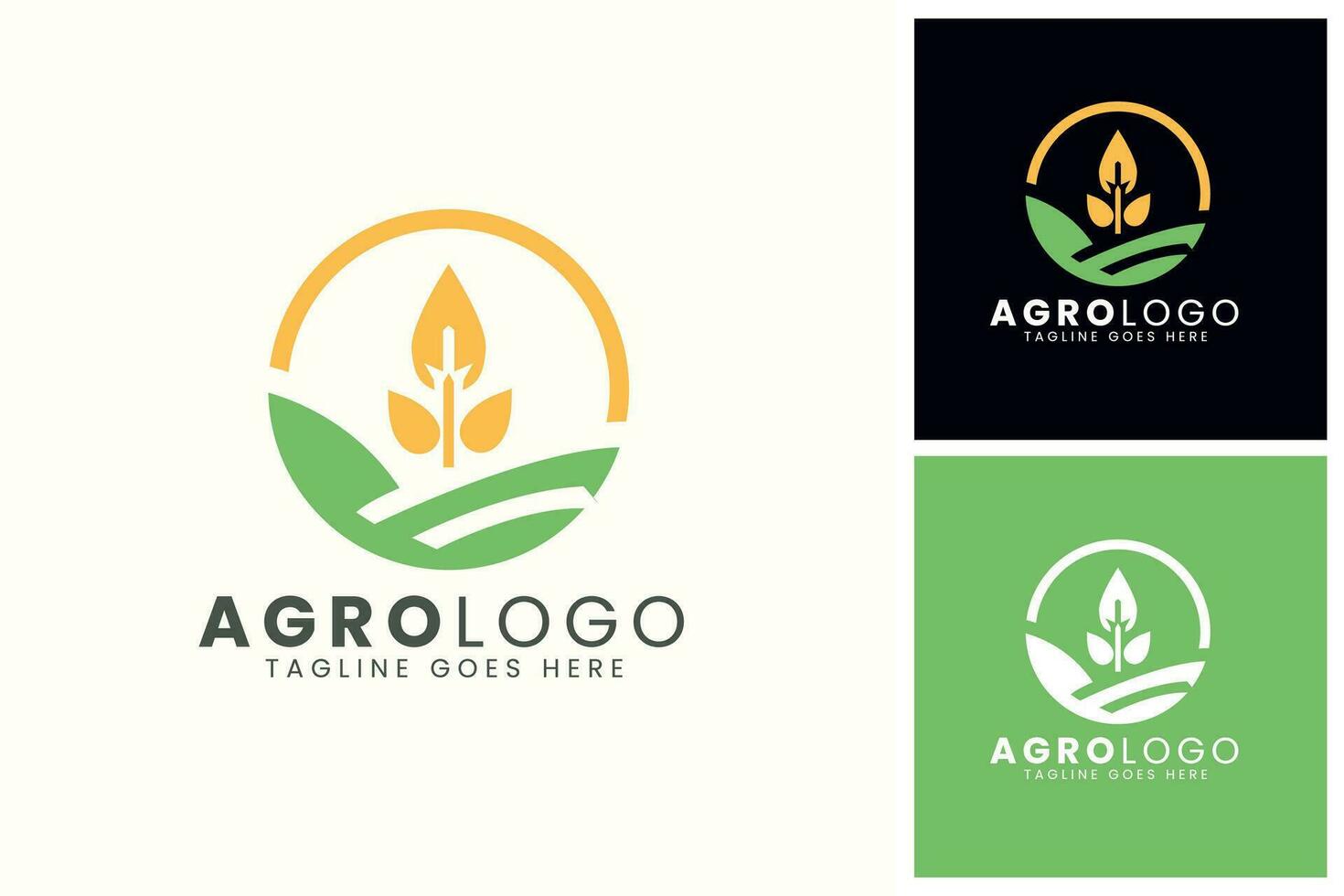 agrarisch logo ontwerp sjabloon vector