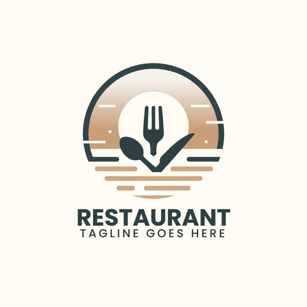 restaurant logo ontwerp met vork en lepel vector