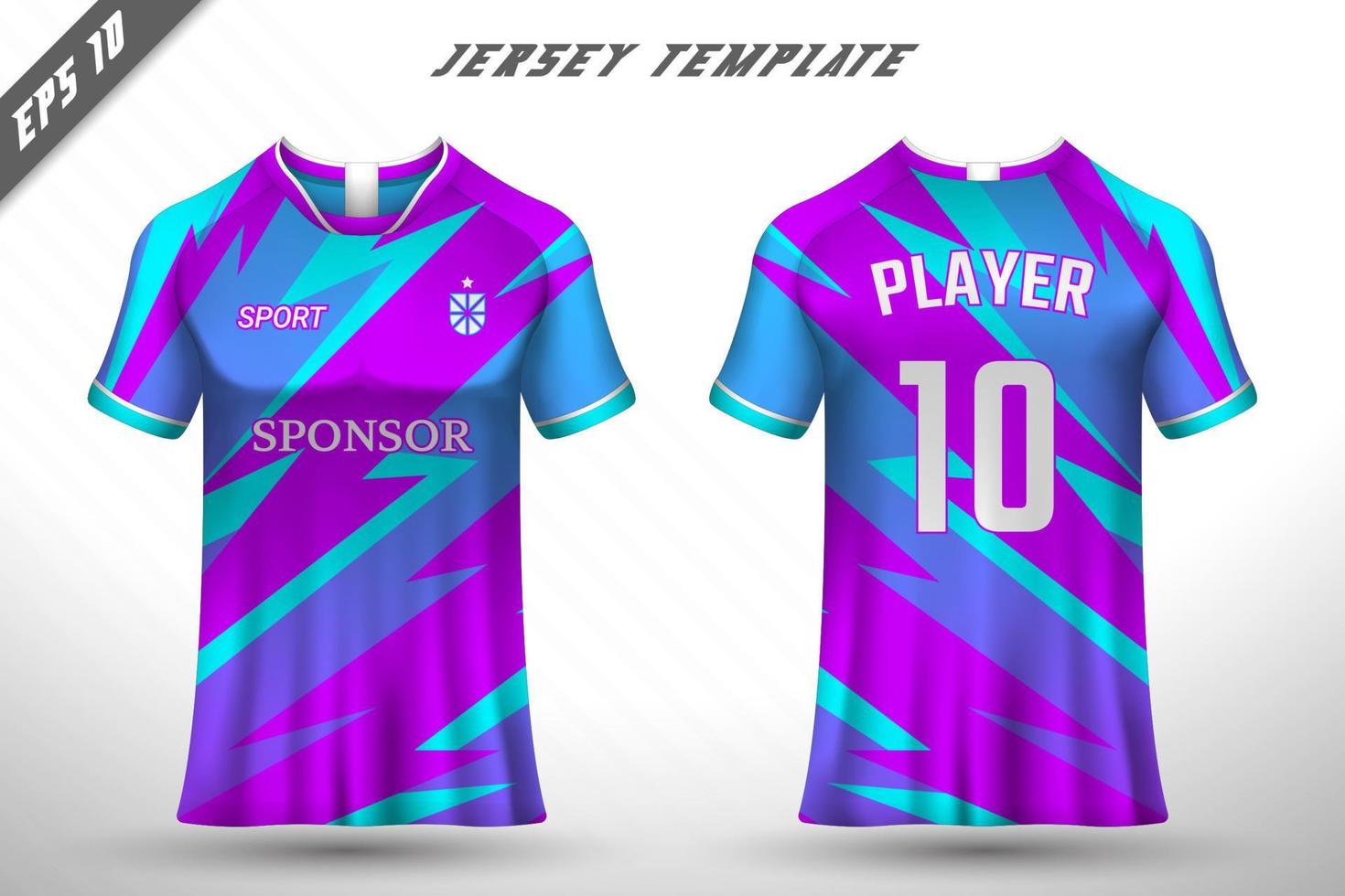 ontwerpsjabloon voor voetbaltrui en t-shirt mockup vector