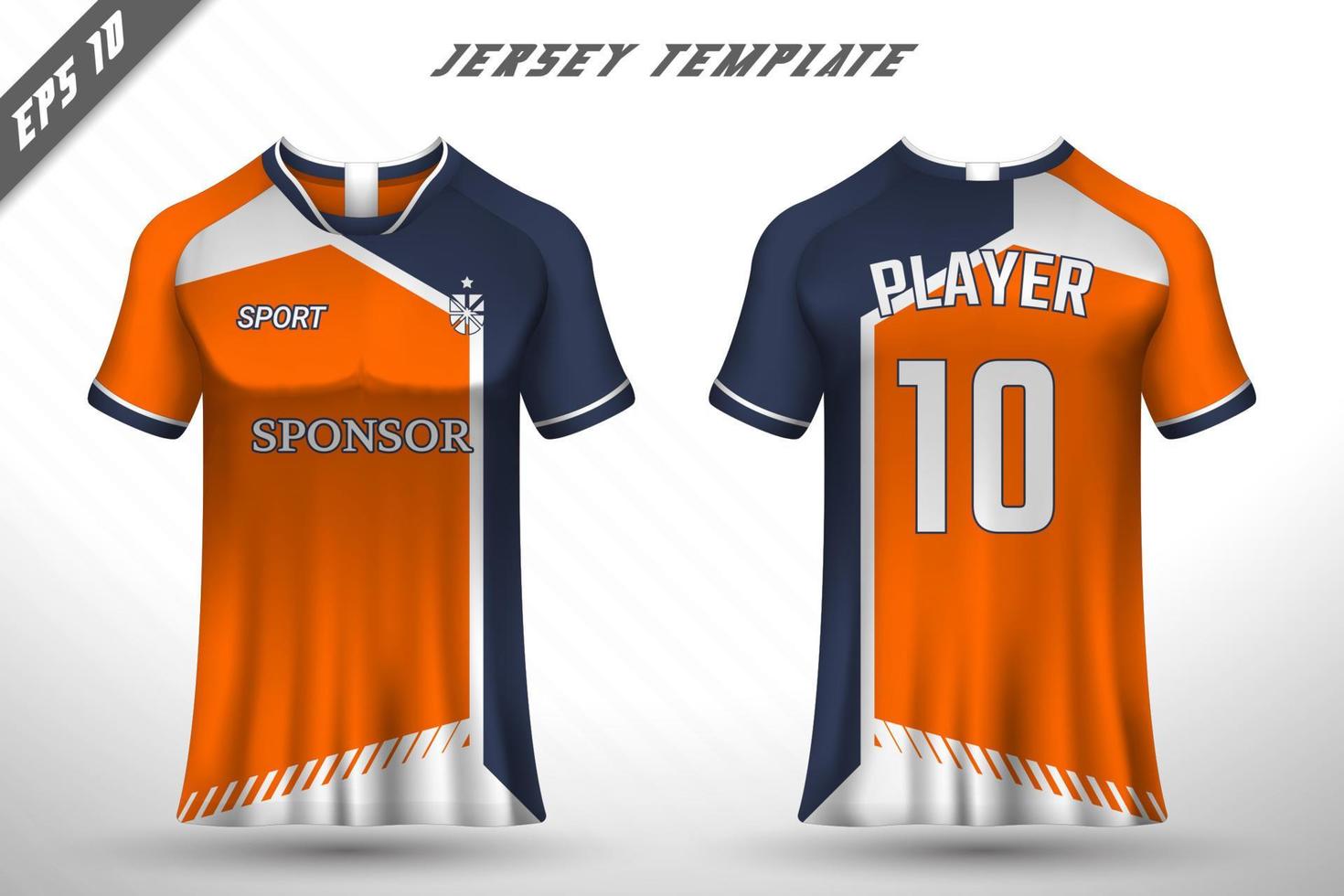 ontwerpsjabloon voor voetbaltrui en t-shirt mockup vector