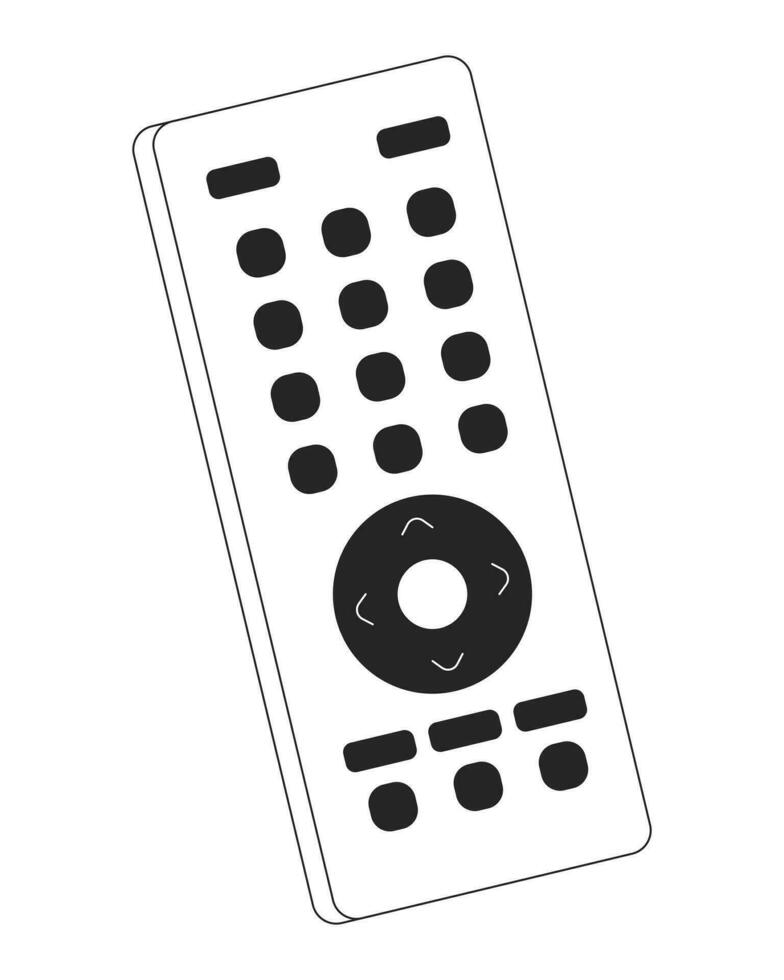 televisie afgelegen controleur zwart en wit 2d lijn tekenfilm voorwerp. afgelegen controle voor TV geïsoleerd vector schets item. elektronisch apparatuur. TV clicker apparaat monochromatisch vlak plek illustratie