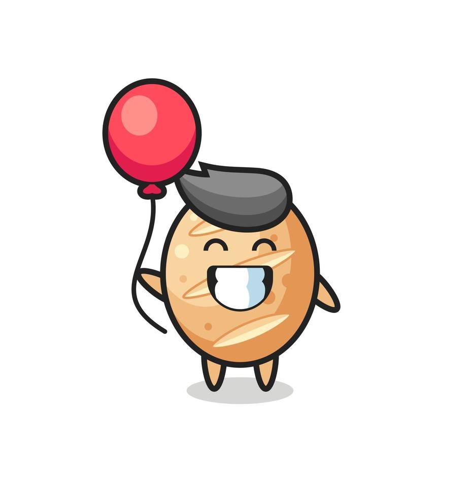 stokbrood mascotte illustratie speelt ballon vector