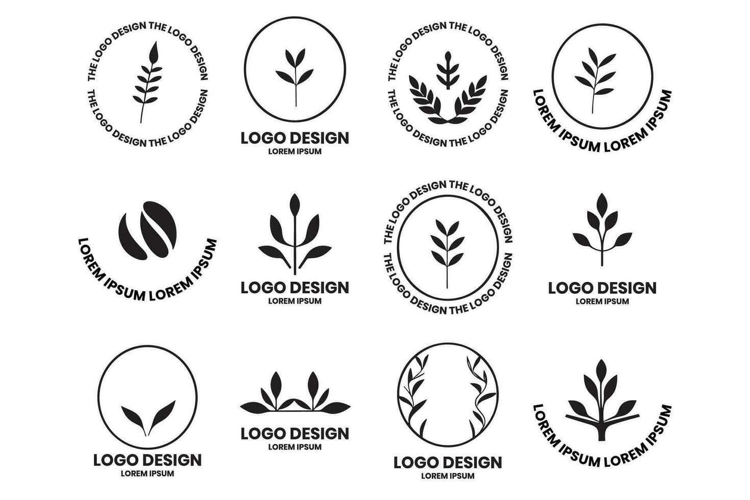 blad en bloem logo in vrouwelijk stijl vector
