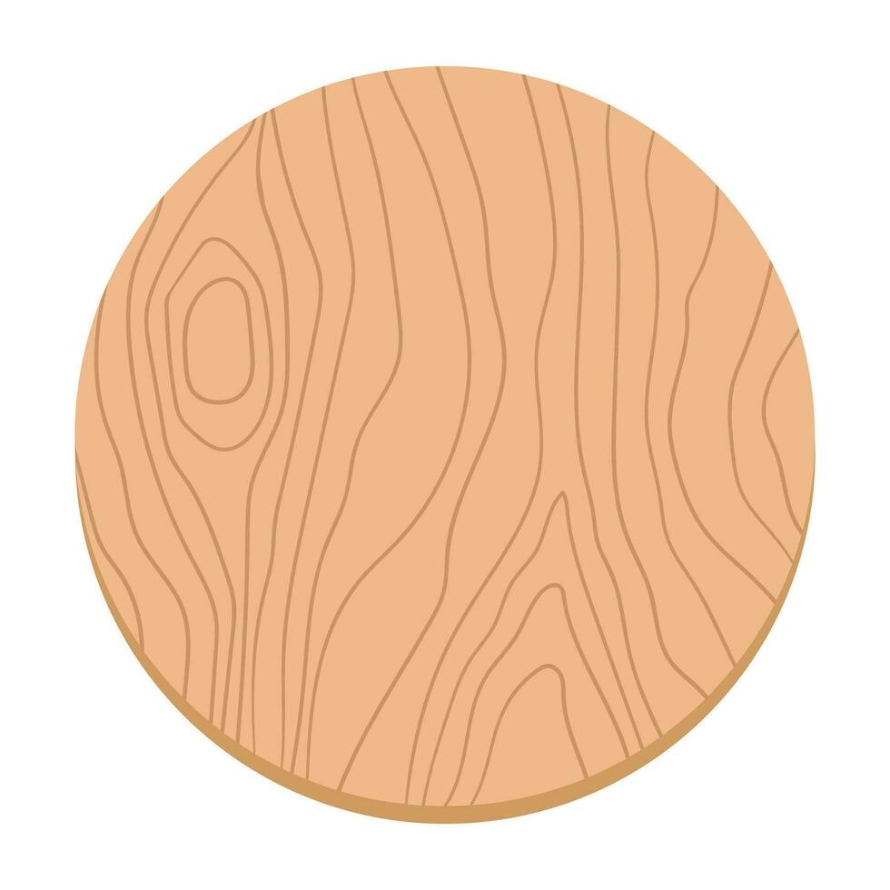 cirkel houten plank. hand- getrokken imitatie van een hout materiaal. vector illustratie