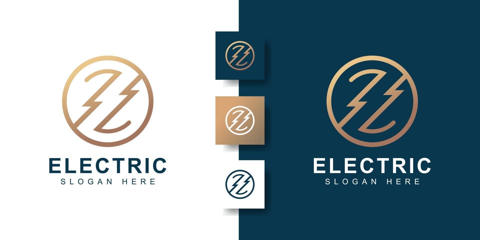 elektrisch logo met creatief cirkelconcept vector