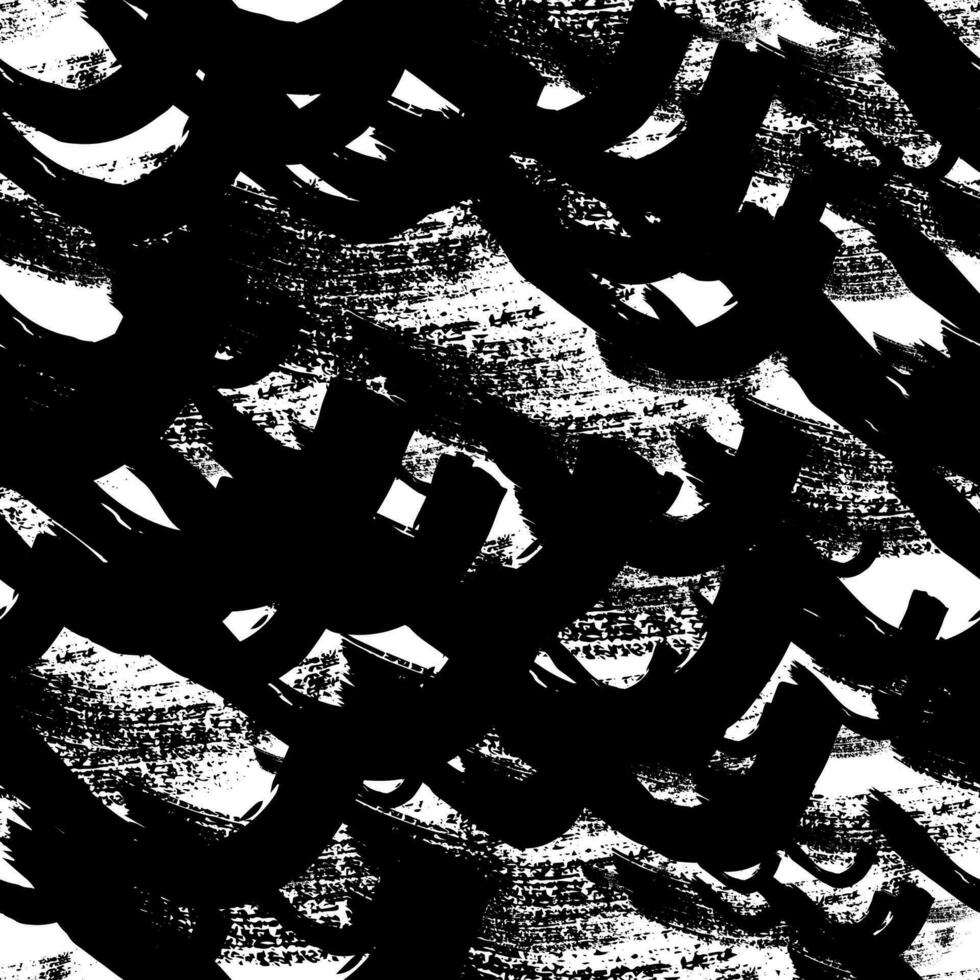 naadloos patroon met zwart penseelstreken vector