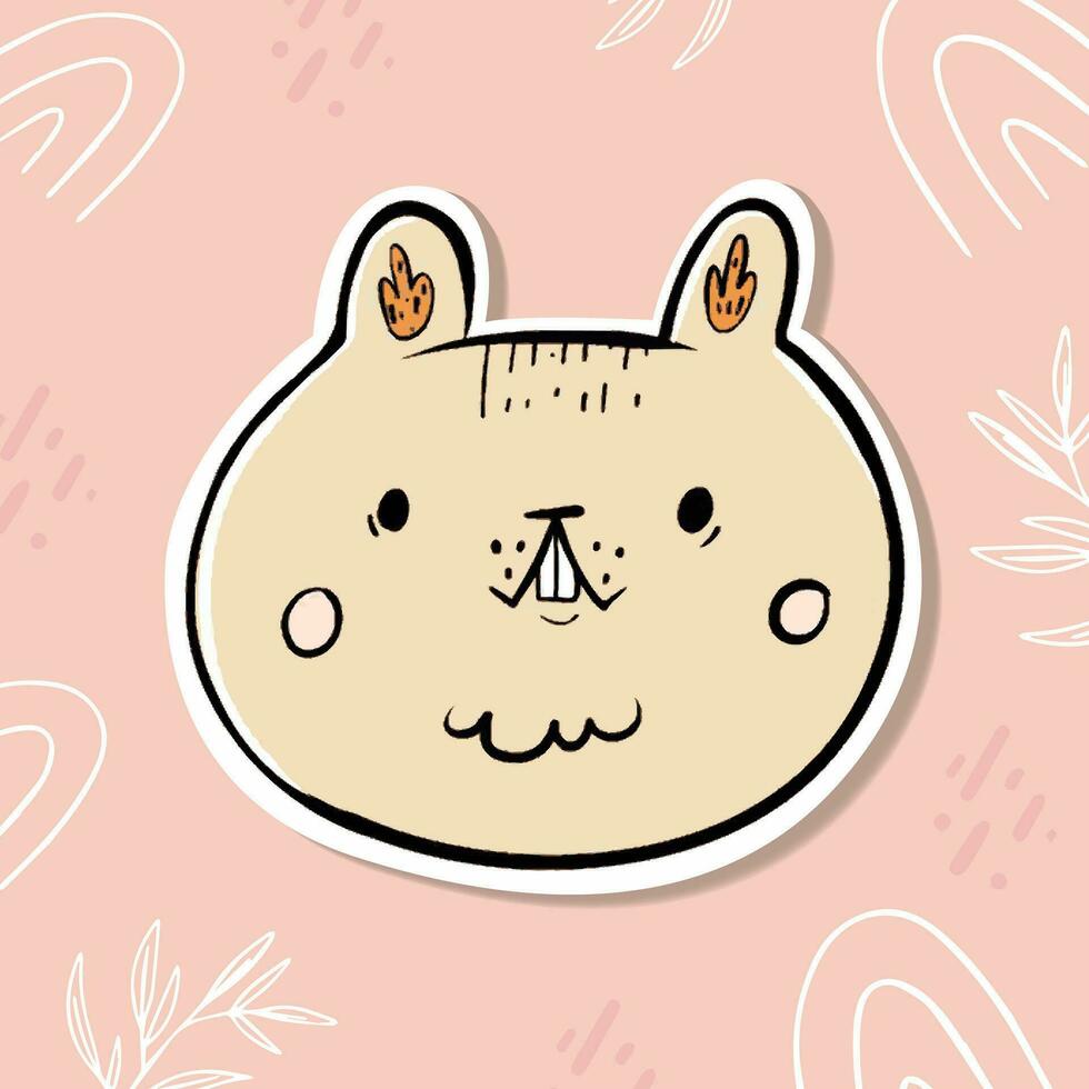 schattig hamster sticker. tekenfilm dier karakter vector