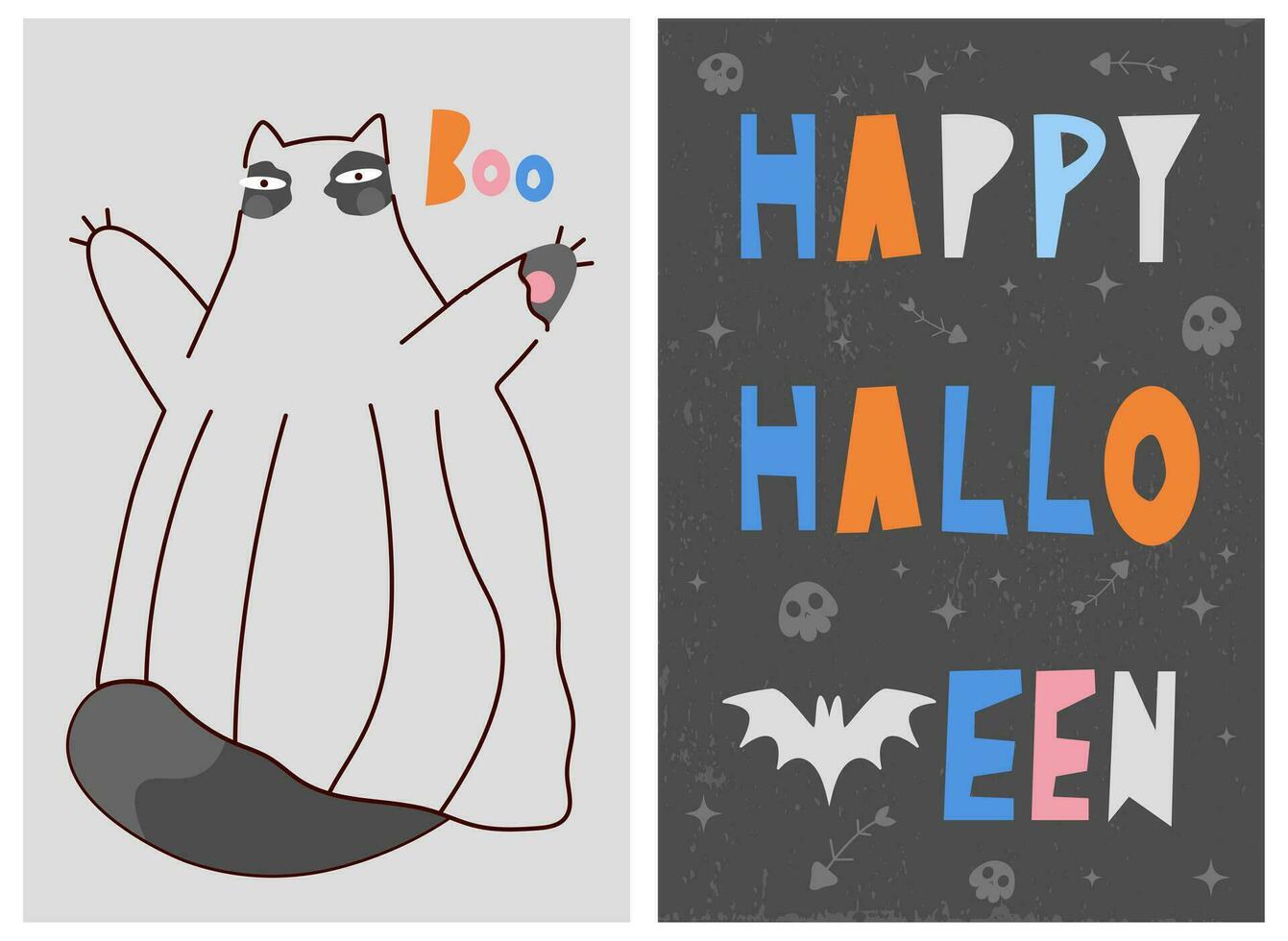 halloween vector decoratie posters.hand getrokken