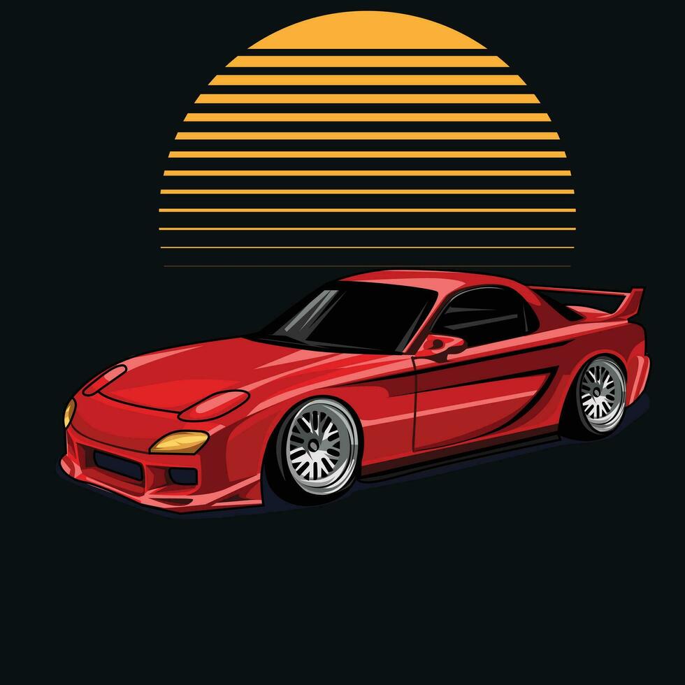 premie klassiek sport auto vector illustratie het beste voor jdm liefhebber t-shirt en sticker ontwerp