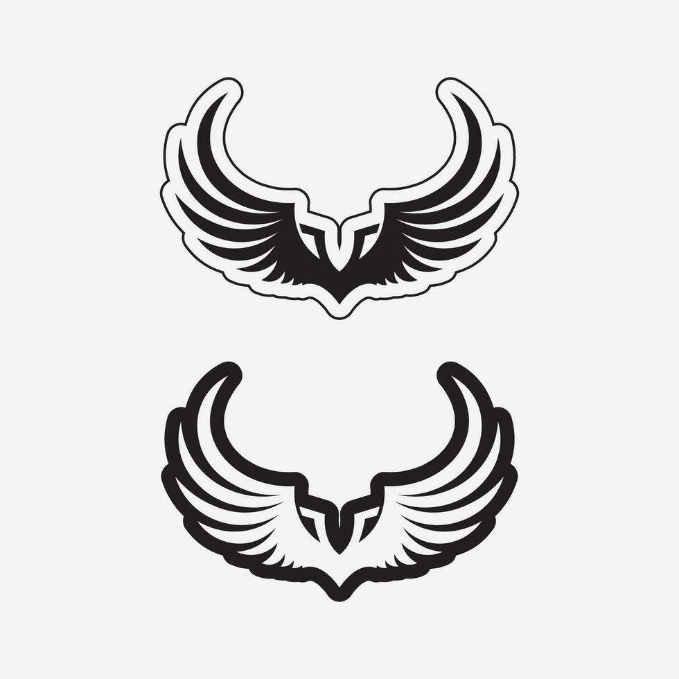 vleugels logo vector pictogram symbool illustratie ontwerpsjabloon