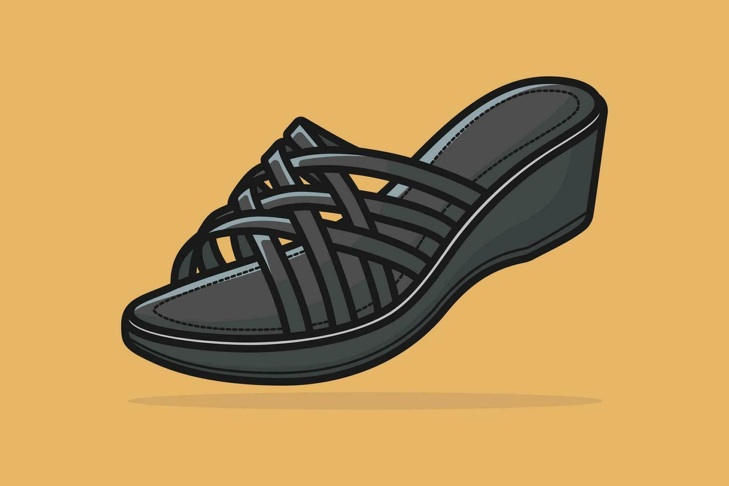 luxe modern Dames evenementen pantoffel vector illustratie. schoonheid mode voorwerpen icoon concept. meisjes mode schoenen pantoffel schoen vector ontwerp.