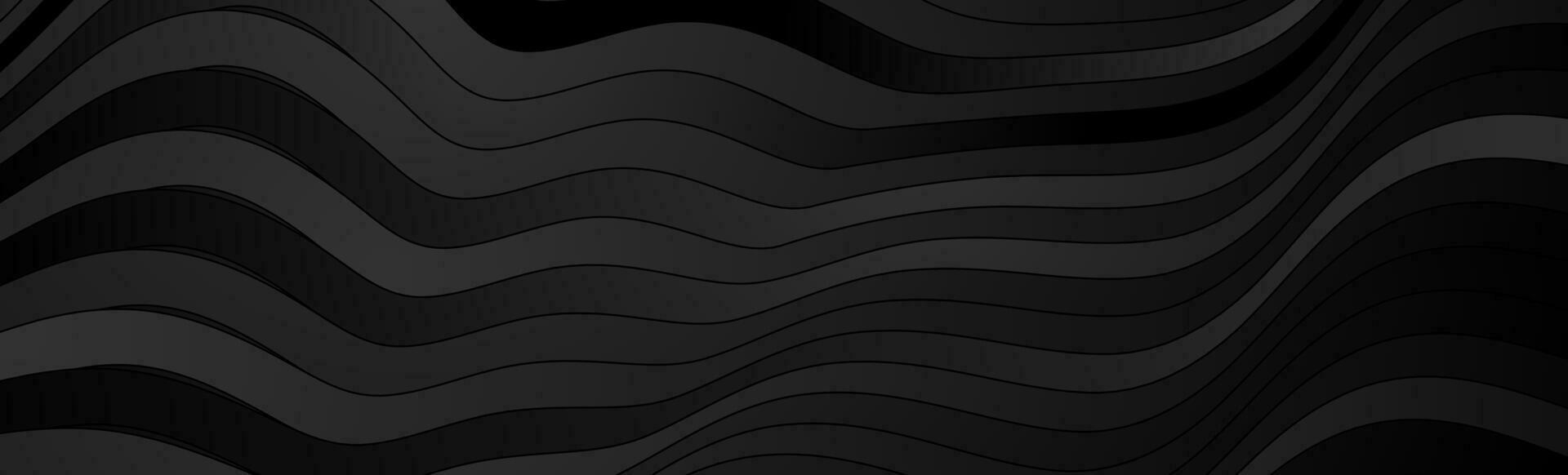 zwart golvend strepen abstract technologie meetkundig achtergrond vector