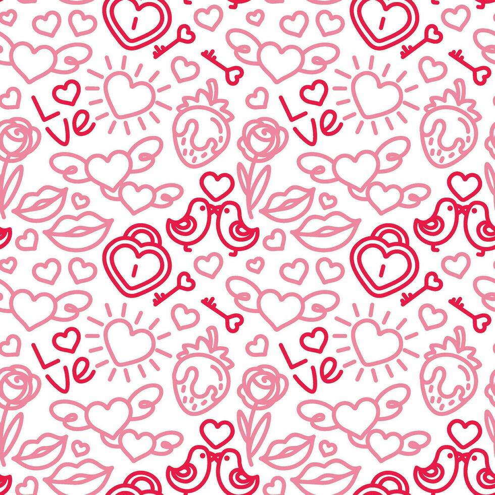 san Valentijnsdag dag. liefde. viering. naadloos patroon voor kleding stof, inpakken, textiel, behang, kleding. vector. vector