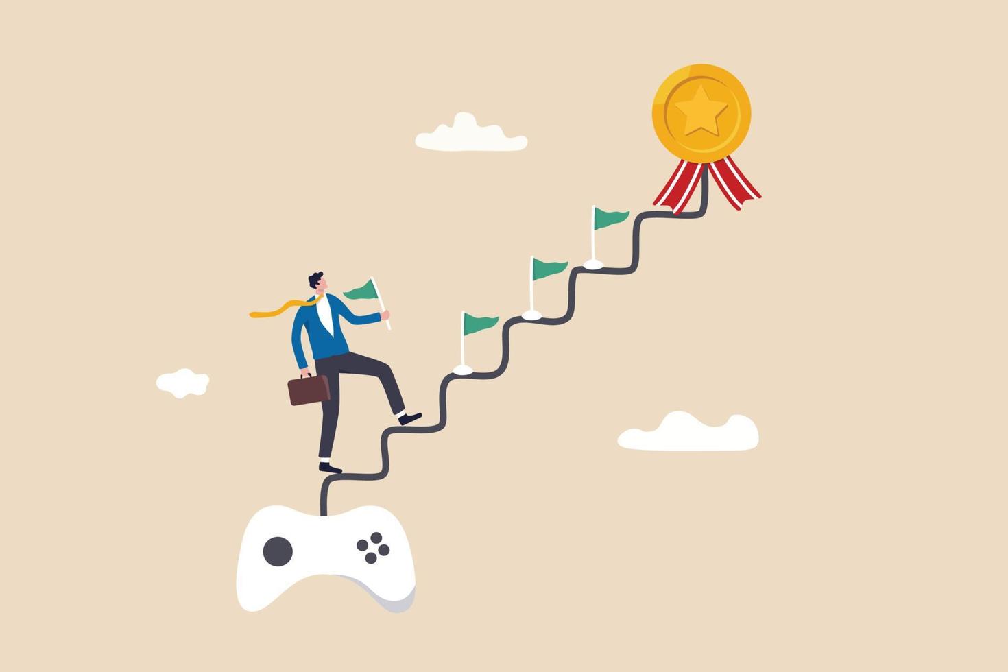 gamification, bedrijfs- of marketingstrategie met game challenge vector