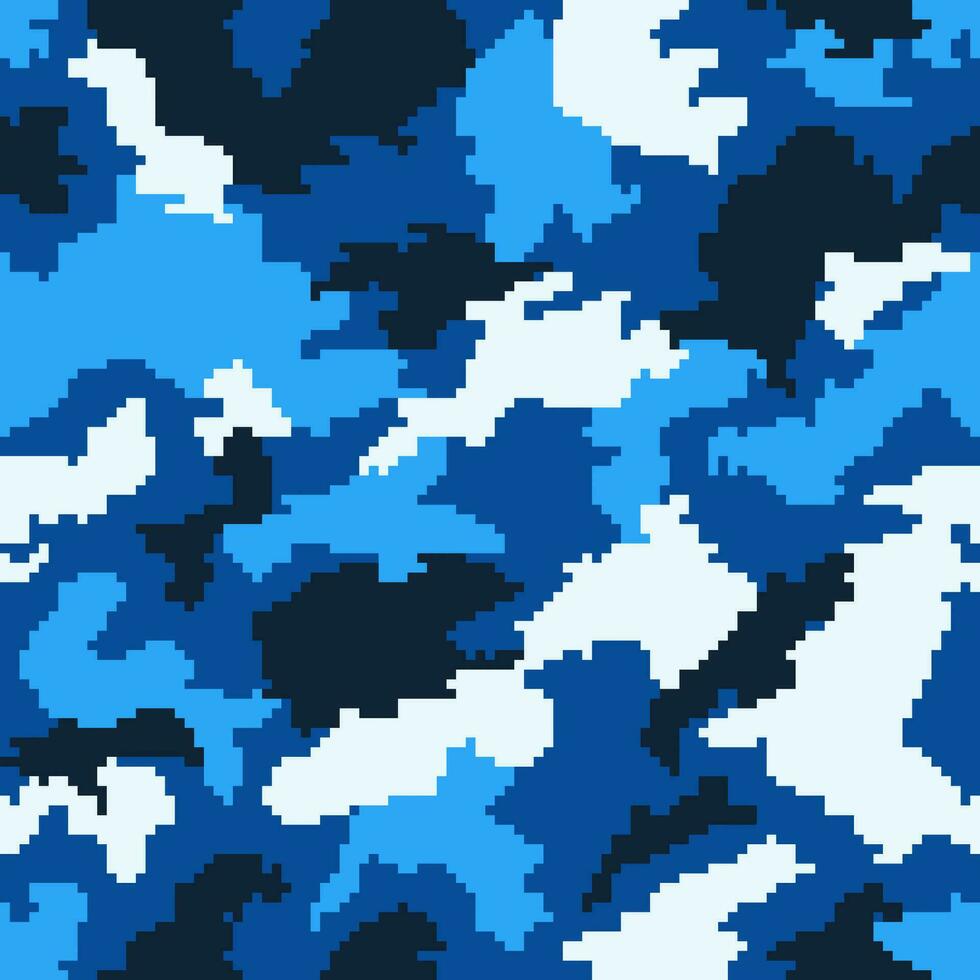 blauw navi camouflage naadloos vector achtergrond. vector patroon