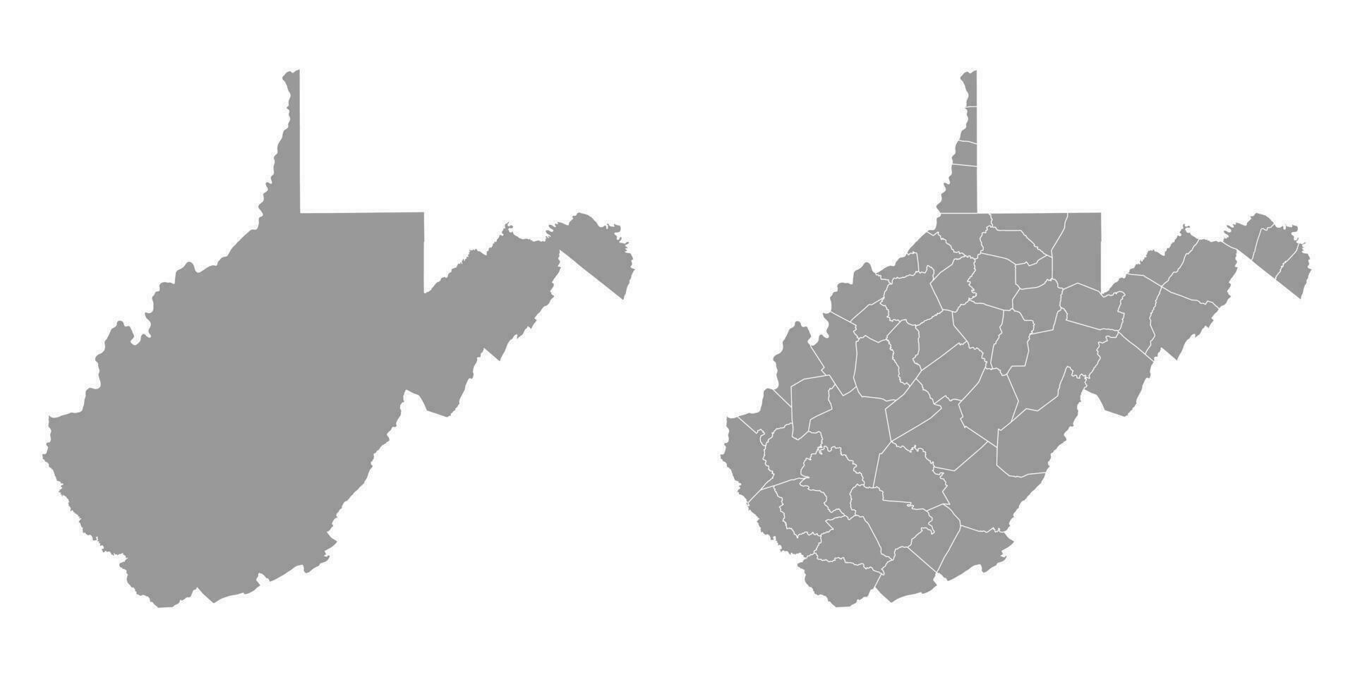 west Virginia staat grijs kaarten. vector illustratie.