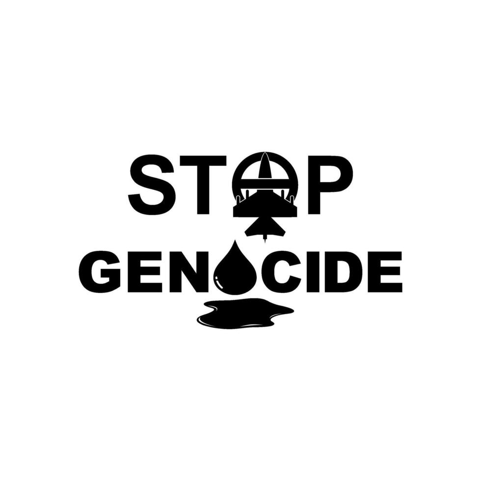 hou op genocide teken, kan gebruik voor poster ontwerp, banier, sticker, t-shirt, website, kunst illustratie, nieuws illustratie of voor grafisch ontwerp element. vector illustratie